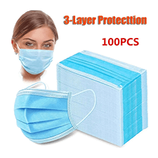 Pack of 4 3-Ply Disposable Surgical Face Mask 100's