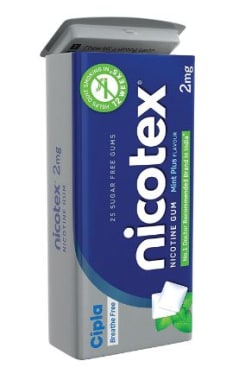 Nicotex 2mg Chewing Gums Tin Box Mint Plus