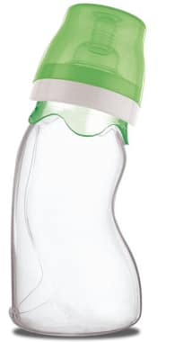 Farlin 240cc Silicon Angle Shaped Feeding Bottle Green