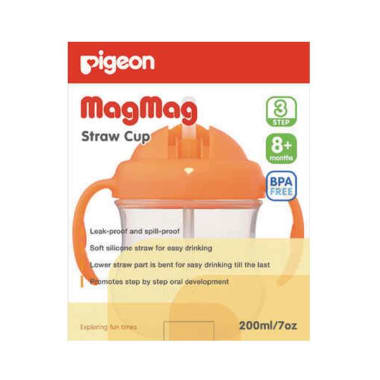 Pigeon Mag Mag Straw Cup Orange