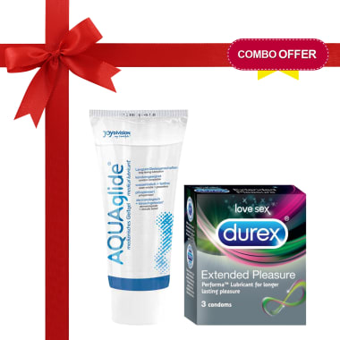 Thats Personal Combo Pack Of Joy Division Aquaglide Medical Lubricant With Durex Extended Pleasure C