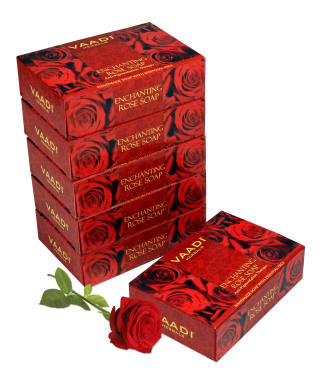 Vaadi Herbals Super Value Pack Of 6 Enchanting Rose Soap With Mulberry Extract