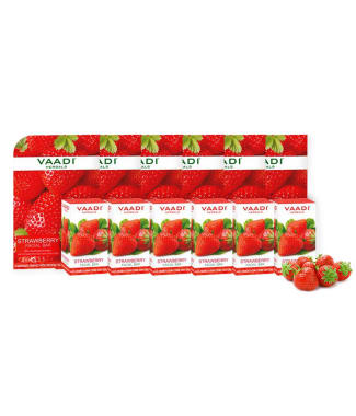 Vaadi Herbals Super Value Pack Of Strawberry Facial Bars With Grapeseed Extract Pack Of 6