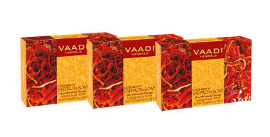 Vaadi Herbals Value Pack Of Luxurious Saffron Soap - Skin Whitening Therapy (75gm Each)