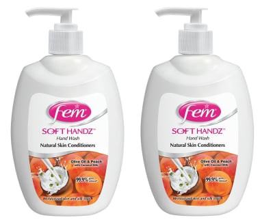 Dabur Fem Soft Handz Handwash With Olive Oil, Peach & Coconut Milk Pack Of 2