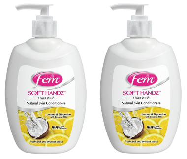 Dabur Fem Soft Handz Handwash With Lemon, Glycerine & Coconut Milk Pack Of 2