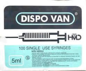 Dispovan 5ml Syringe with 24G Needle