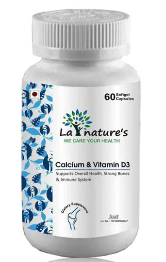 Pack of 4 La nature's Calcium & Vitamin D3 Softgel capsules 60's