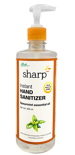 Pack of 2 FLOH Sharp Hand Sanitizer With 70% IPA & Vitamin E 500 ml
