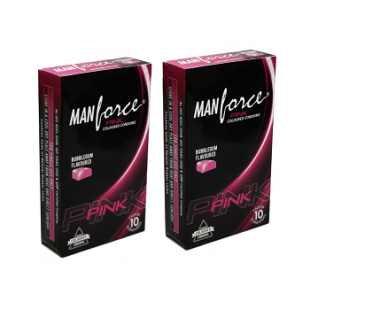 Manforce Pink Condom Bubblegum Pack Of 2