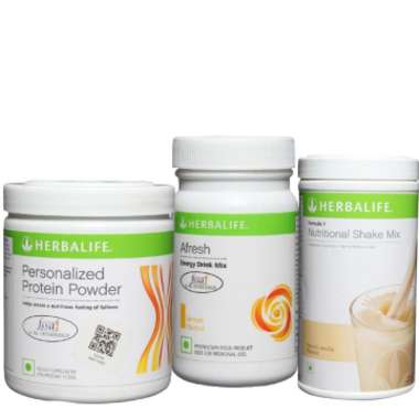 Herbalife Formula 1 500gm (vanilla), Personalizes Protein Powder 200gm And Afresh Energy Drink Mix 5