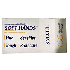 Pack of 4 Soft Hands Non Sterile Latex Medical Examination Gloves (S) 100's